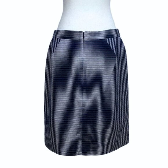 KATE SPADE SATURDAY WHITE NAVY STRIPED NAUTICAL FRONT SLIT MINI SKIRT - 8 - Picture 4 of 10